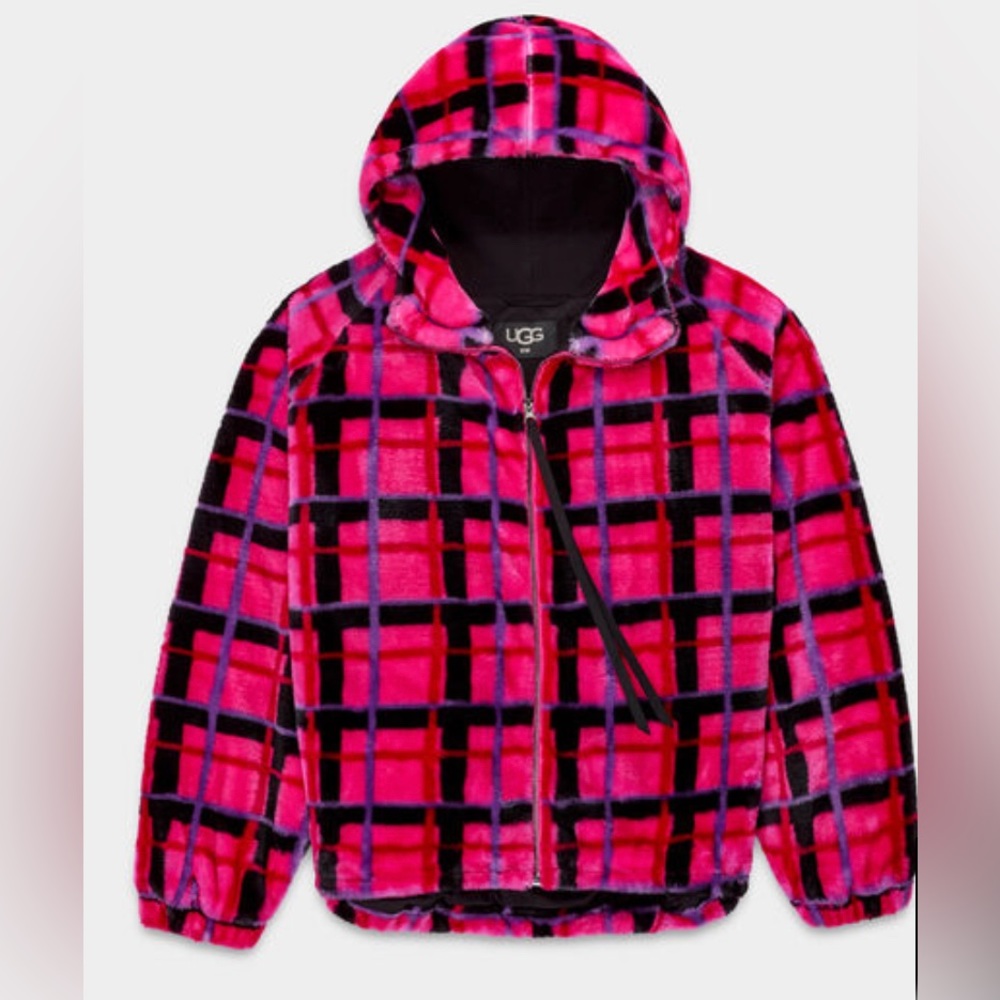 UGG Pink and Black Plaid Jacket